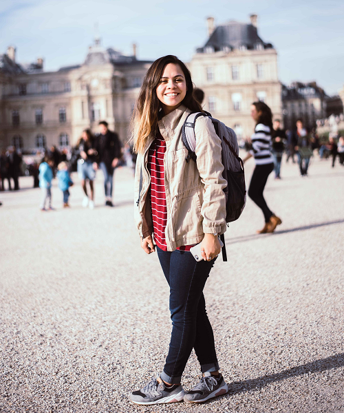 APA Student visiting Luxembourg garden.