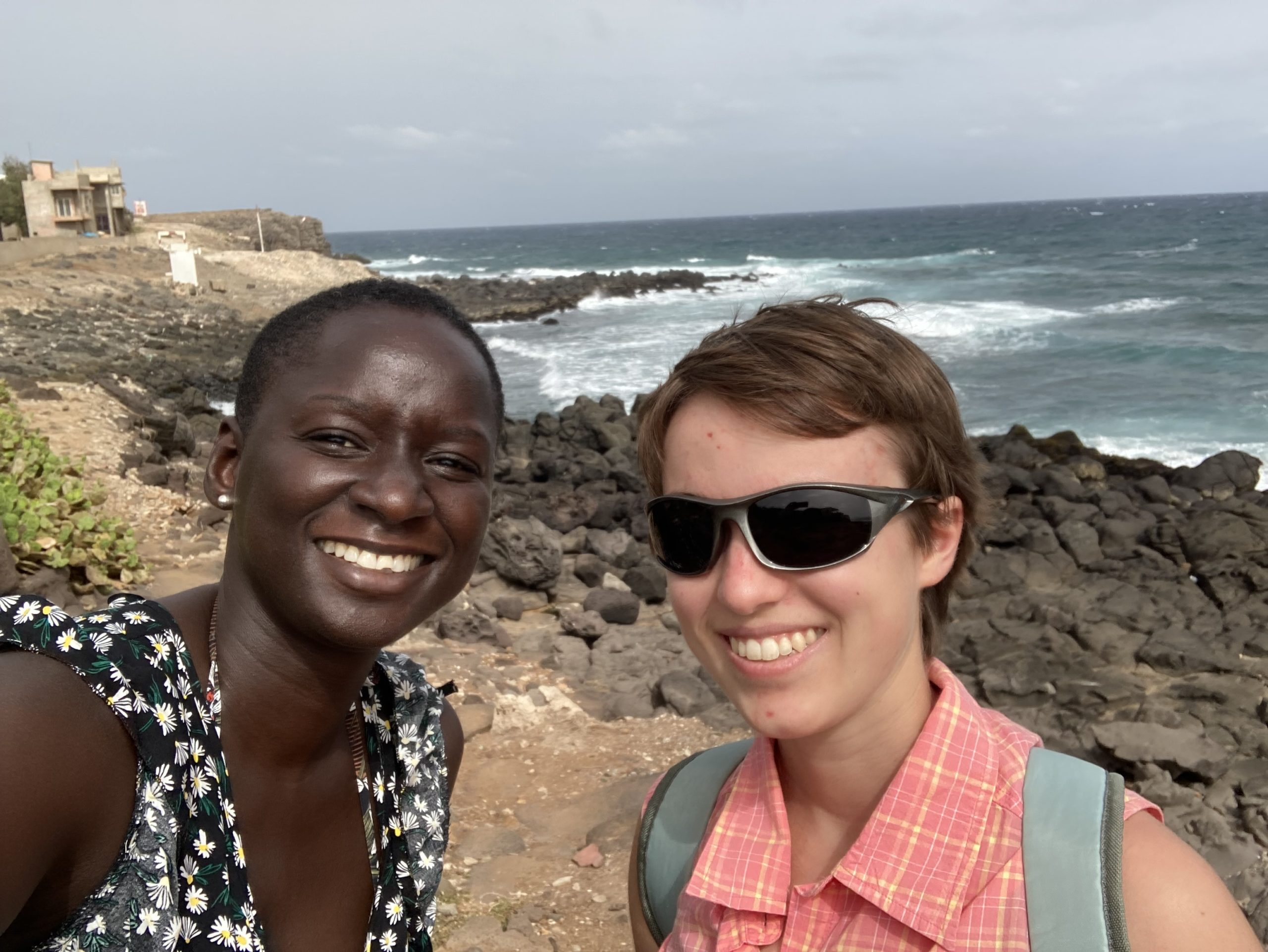 Danielle with Host mom by the ocean in Dakar Senegal